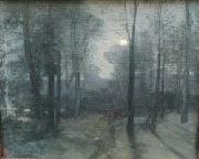 unknown artist Forest Clearing at Night oil painting reproduction